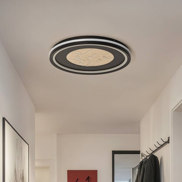 Lampa sufitowa LED Tillian Lucande, możliwość ściemniania, czarny, salon / jadalnia, metal, nowoczesny