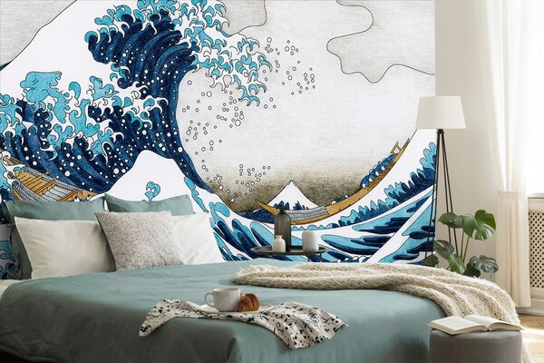 Tapeta reprodukcja Wielka fala z Kanagawy - Katsushika Hokusai