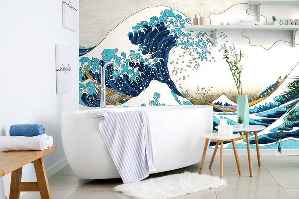 Tapeta reprodukcja Wielka fala z Kanagawy - Katsushika Hokusai