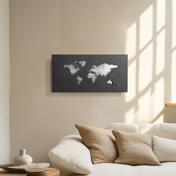 Kinkiet LED World Lucande, czarny, salon / jadalnia, metal, nowoczesny