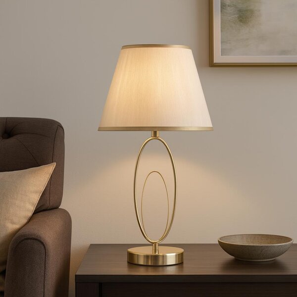 Lampa stołowa GLAM FLUSH, metalowa, złota, Ø 24x47 cm