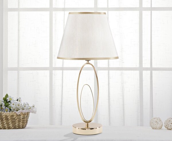 Lampa stołowa GLAM FLUSH, metalowa, złota, Ø 24x47 cm