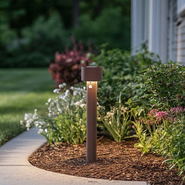 Słupek oświetleniowy LED Arcchio Milten, 65 cm, kolor rdzawy, stopień ochrony Milten, brązowy / rdzawy, aluminium, nowoczesny