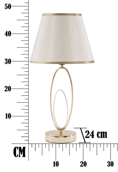 Lampa stołowa GLAM FLUSH, metalowa, złota, Ø 24x47 cm