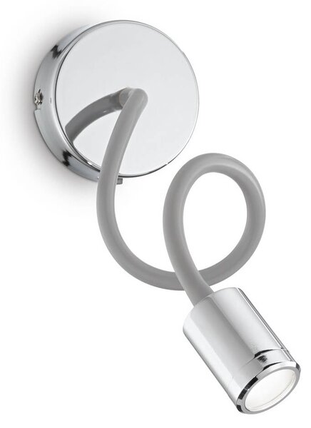 IDEAL LUX Kinkiet LED Focus 1, chromowy / srebrny, salon / jadalnia, metal, nowoczesny