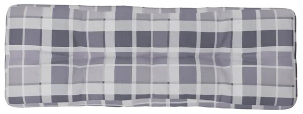 Poduszka na paletę, szara krata, 120x40x12 cm, tkanina