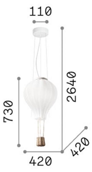 IDEAL LUX Lampa wisząca szklana Dream Big, biały / opal, salon / jadalnia, szkło, nowoczesny