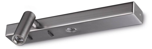 IDEAL LUX Kinkiet LED Bonne Nuit 1, aluminiowy / szary / cynkowy, salon / jadalnia, metal, nowoczesny
