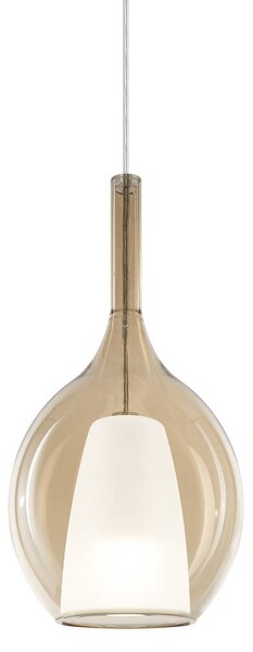 IDEAL LUX Lampa wisząca Kalique, możliwość ściemniania, kremowy / amber, salon / jadalnia, tworzywo sztuczne, nowoczesny