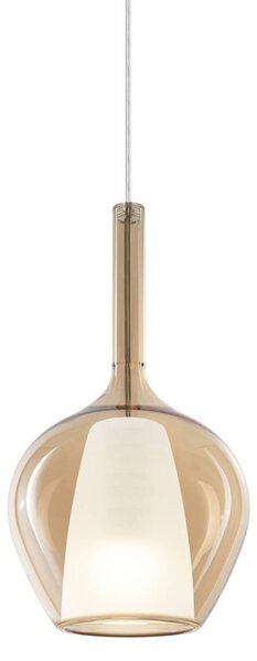IDEAL LUX Lampa wisząca Kalique, możliwość ściemniania, kremowy / amber, salon / jadalnia, tworzywo sztuczne, nowoczesny