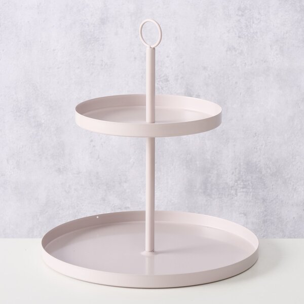 Etażerka metalowa SAMINA, beżowa, wys. 34 cm