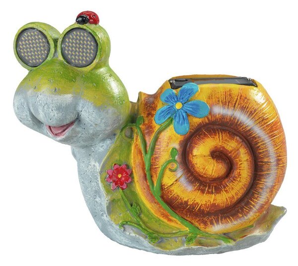 Solarna figurka ogrodowa ślimak LED, ze świecącymi oczami, 21 x 18,5 cm