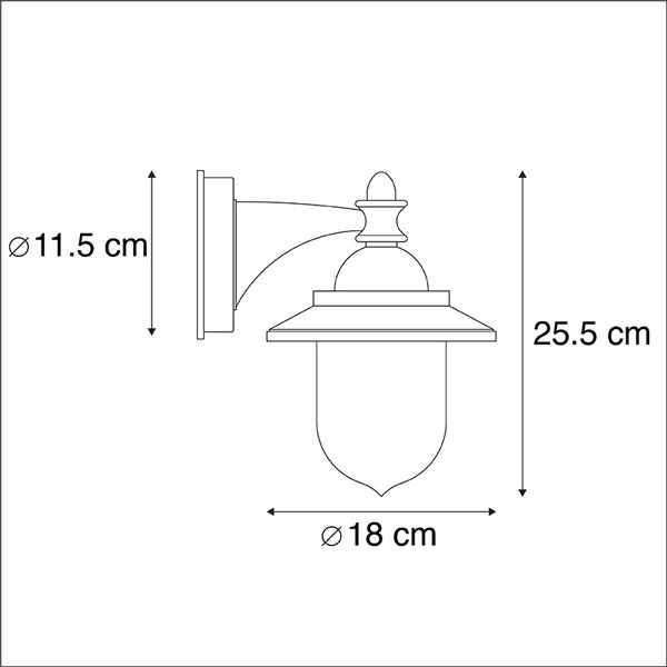Inteligentna lampa ścienna zewnętrzna ciemnoszara z WiFi ST64 - Oxford