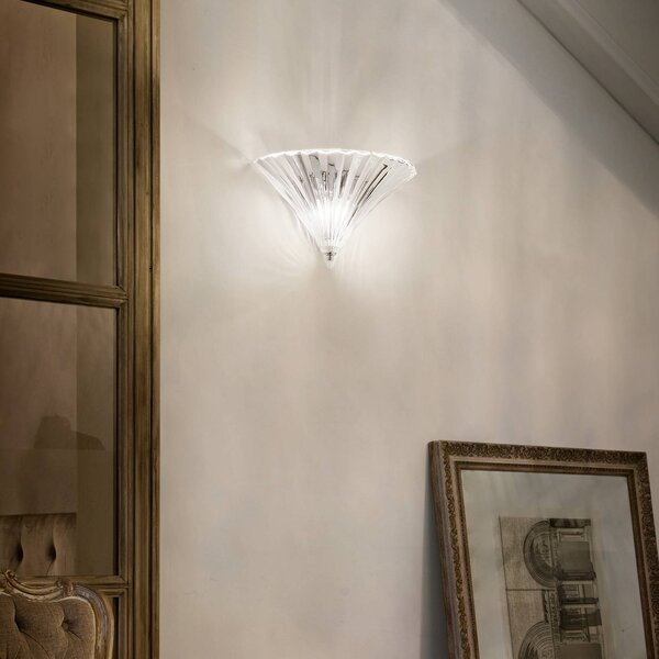 IDEAL LUX Kinkiet Santa, przezroczysty / transparentny, salon / jadalnia, szkło