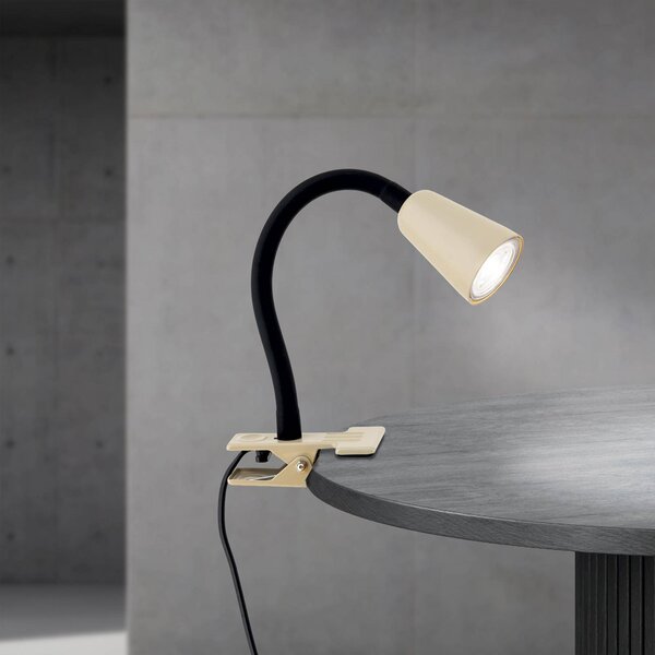 ORION Lampka z klipsem Dotty, kremowy / amber, salon / jadalnia, metal, nowoczesny