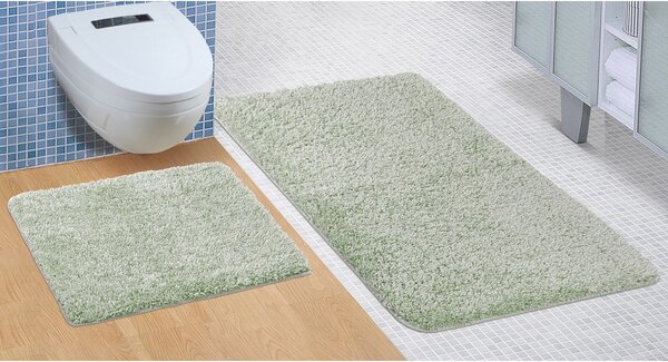 Komplet dywaników łazienkowych Micro zielony, 60 x 100 cm, 60 x 50 cm