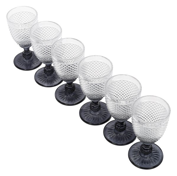 Kieliszek do wody z kryształowym wzorem, 256 ml, 6 sztuk