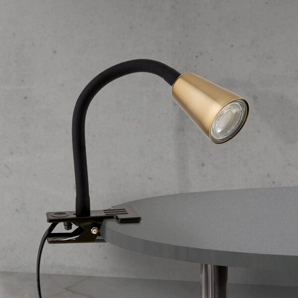 ORION Lampka z klipsem Dotty, mosiężny / złoty, salon / jadalnia, metal, nowoczesny