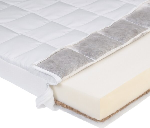 Łóżeczko 120 x 60 KAMIL - MIS GWIAZDA - Naturalny - Bialy Opuszczany Bok