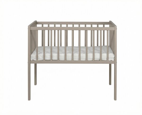 Łóżeczko dziecięce 80x40 bukowe Charlie taupe opuszczany bok + materac