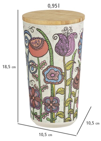 Zestaw 3 pojemników do przechowywania z bambusową pokrywką GARDEN