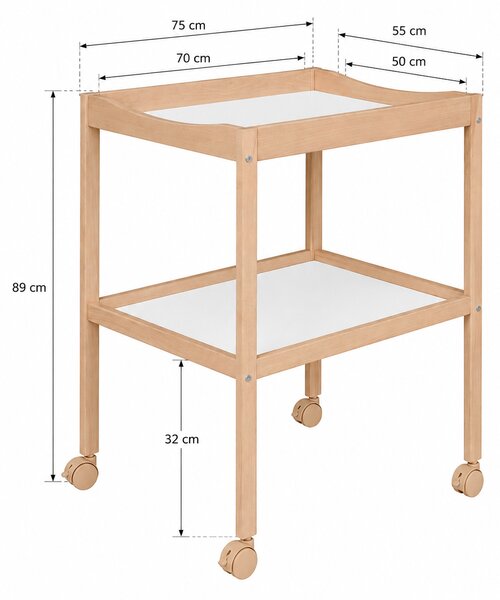 Regal LEA 70 x50 ECO NIELAKIEROWANY - Kółka