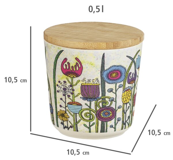 Zestaw 3 pojemników do przechowywania z bambusową pokrywką GARDEN