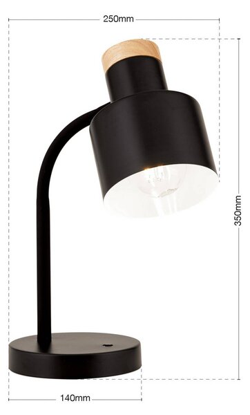 ORION Lampa stołowa Gili, czarny, salon / jadalnia, metal, nowoczesny