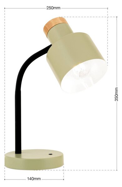 ORION Lampa stołowa Gili, zielony, salon / jadalnia, metal, nowoczesny