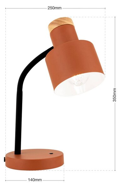 ORION Lampa stołowa Gili, czerwony, salon / jadalnia, metal, nowoczesny
