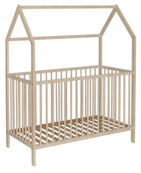 Łóżeczko Domek LEON 120 x60 Bukowe Naturalne