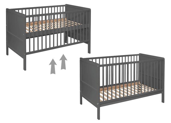 Łóżeczko Dziecięce -Tapczan 120x60 Bukowe 2w1 NELLY SZARE