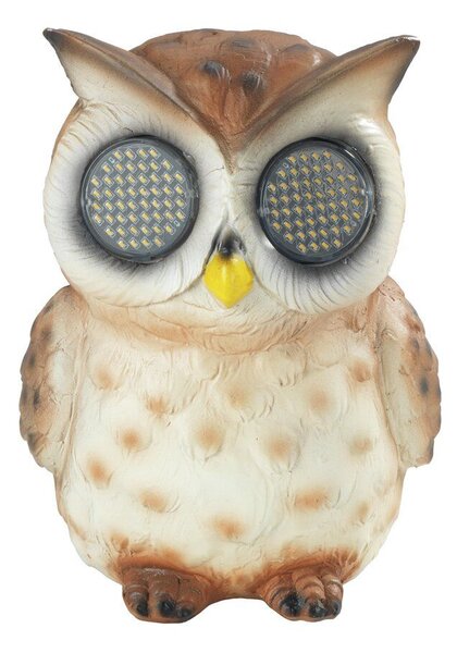 Figurka ogrodowa solarna, sowa z mrugającymi oczami LED, 13 cm