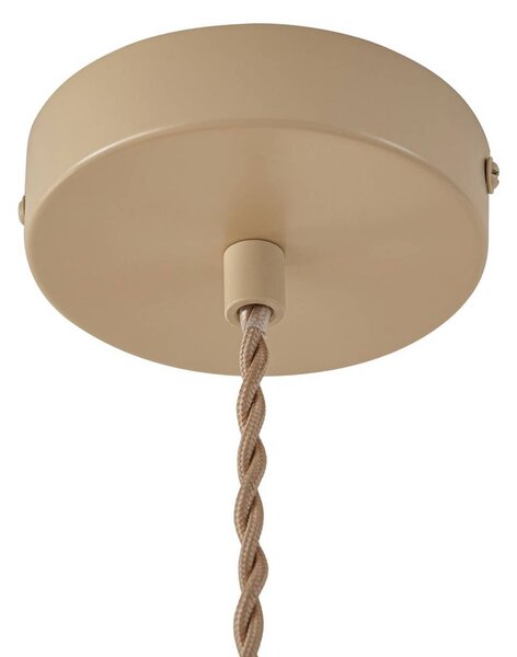 Lampa wisząca Elfie Lindby, możliwość ściemniania, kremowy / amber, salon / jadalnia, tkanina / materiał / jedwab, skandynawski