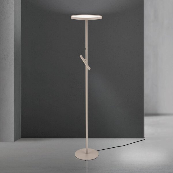 ORION Lampa stojąca Teide, możliwość ściemniania, kremowy / amber, salon / jadalnia, aluminium, nowoczesny