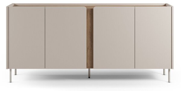 Kremowo-naturalna komoda w dekorze dębu 180x82x40 cm Lucile – Marckeric