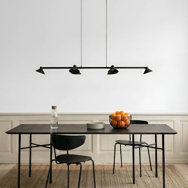 Lampa wisząca Steve Lucande, możliwość ściemniania, czarny, salon / jadalnia, metal, nowoczesny