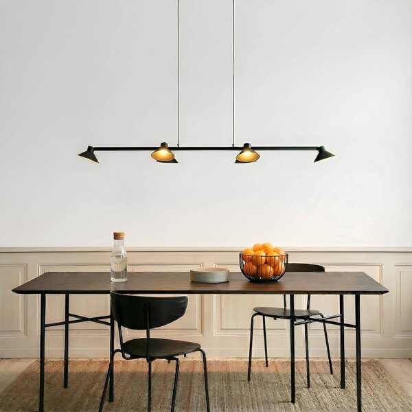 Lampa wisząca Steve Lucande, możliwość ściemniania, czarny, salon / jadalnia, metal, nowoczesny