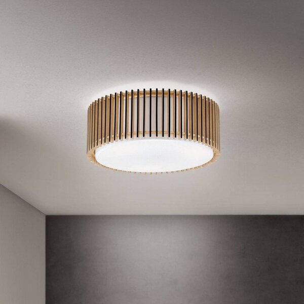 ORION Lampa sufitowa Tarta, możliwość ściemniania, jasne drewno, salon / jadalnia, drewno