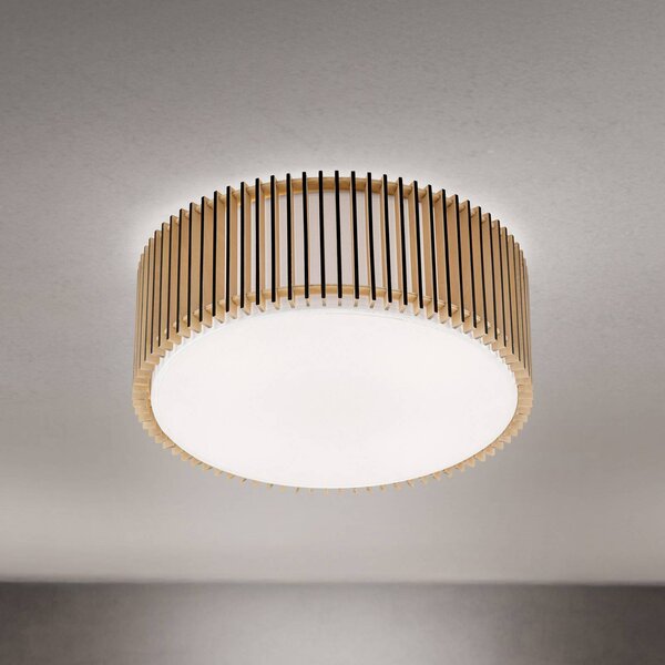 ORION Lampa sufitowa Tarta, możliwość ściemniania, jasne drewno, salon / jadalnia, drewno