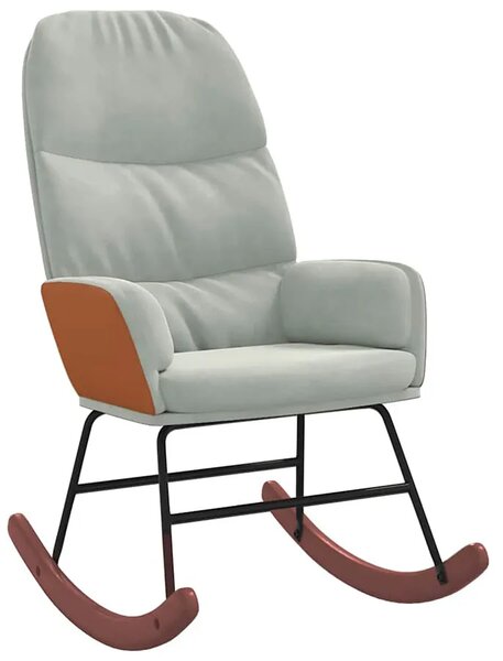 Jasnoszary bujany fotel do salonu E9-T50