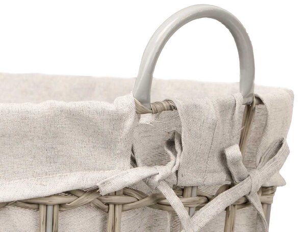 Kosz na pranie z materiałowym wkładem i uchwytami, 58 cm