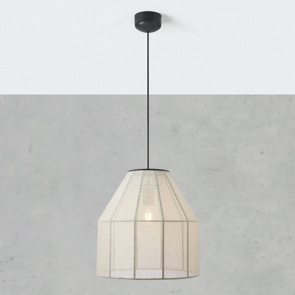 Markslöjd Lampa wisząca Aiko, możliwość ściemniania, kremowy / amber, salon / jadalnia, tkanina / materiał / jedwab