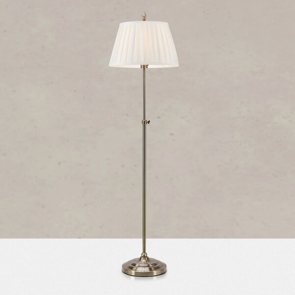Markslöjd Lampa stojąca Oxford, mosiężny / złoty, salon / jadalnia, tkanina / materiał / jedwab