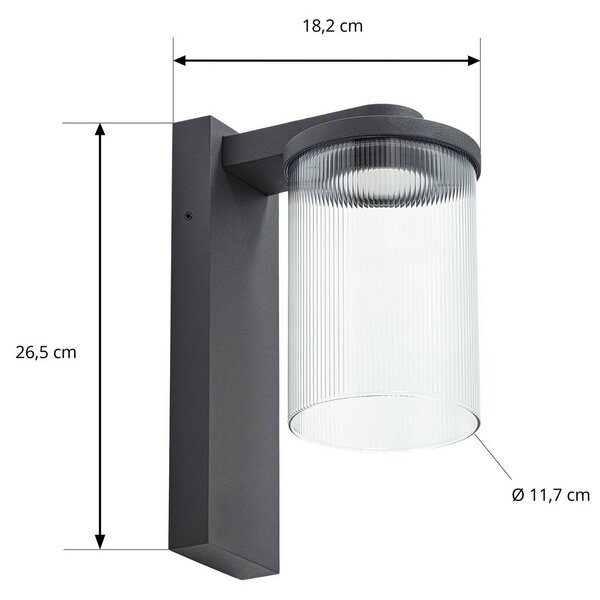 Kinkiet zewnętrzny LED Beelia Lucande, czarny, aluminium, nowoczesny
