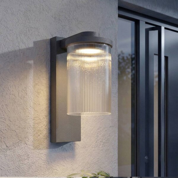 Kinkiet zewnętrzny LED Beelia Lucande, czarny, aluminium, nowoczesny