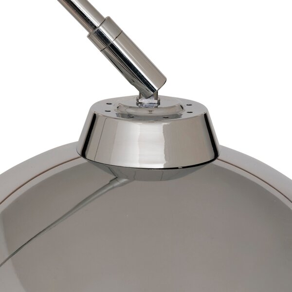 Lampa podłogowa łukowa FLORIS, metalowa, srebrna, 177 cm
