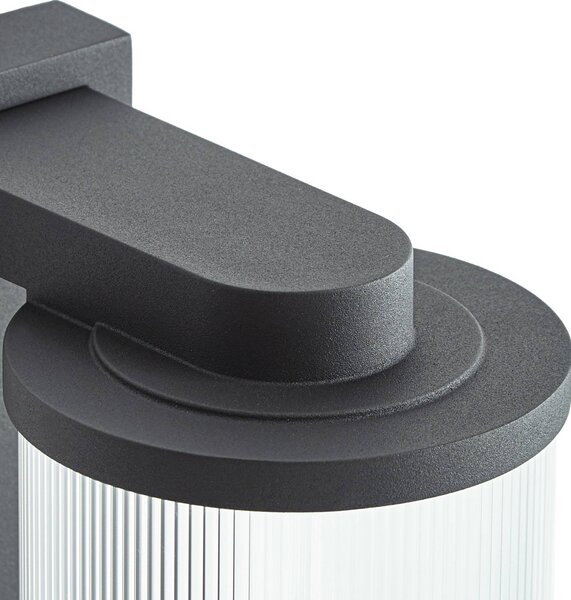 Kinkiet zewnętrzny LED Beelia Lucande, czarny, aluminium, nowoczesny