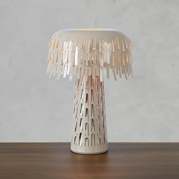 Markslöjd Lampa stołowa Verbera, aluminiowy / szary / cynkowy, salon / jadalnia, metal, vintage