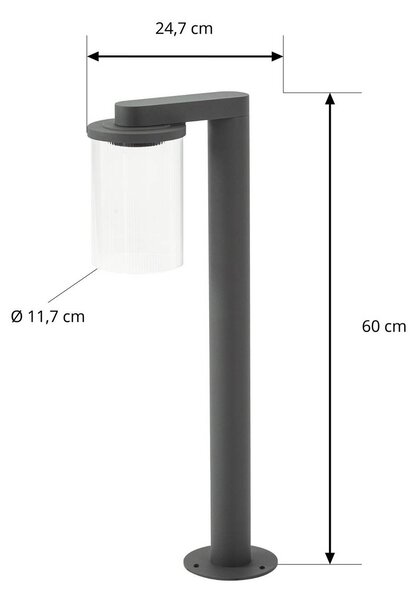 Słupek oświetleniowy LED Beelia Lucande, czarny, aluminium, nowoczesny